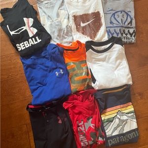Boys Youth Medium shirt lot YM Under Armour, Nike, Patagonia…